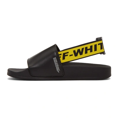 Shop Off-white Black Industrial Slides In Black/yello