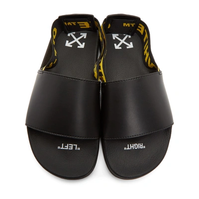 Shop Off-white Black Industrial Slides In Black/yello