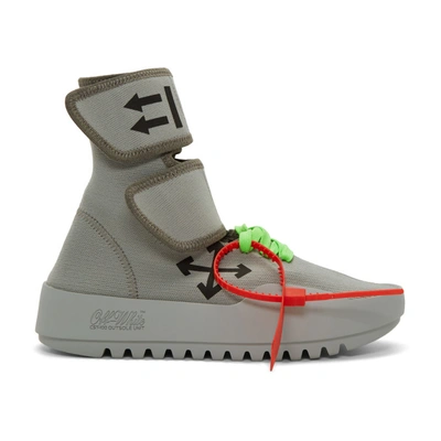Shop Off-white Grey Moto Wrap High-top Sneakers In Light Grey