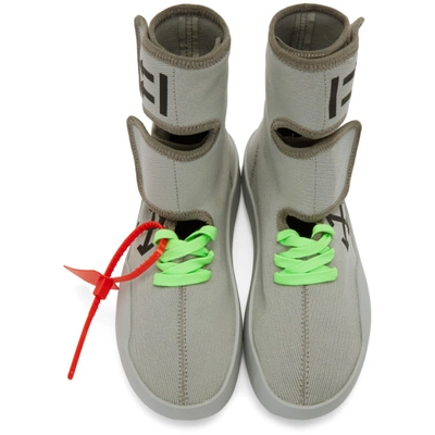 Shop Off-white Grey Moto Wrap High-top Sneakers In Light Grey
