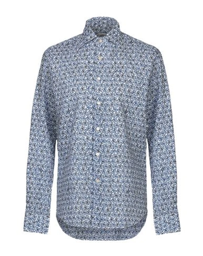 Shop Alessandro Gherardi Man Shirt Blue Size 15 ½ Linen, Cotton