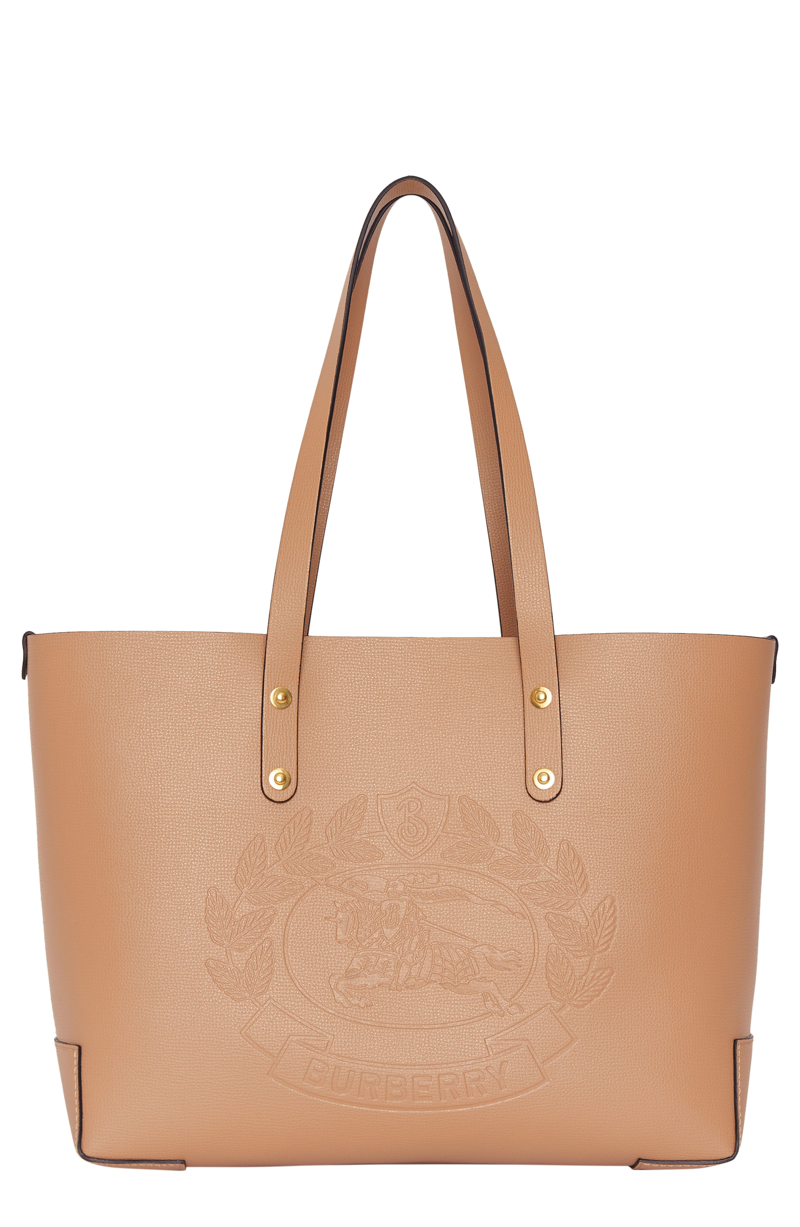 burberry crest small leather tote bag