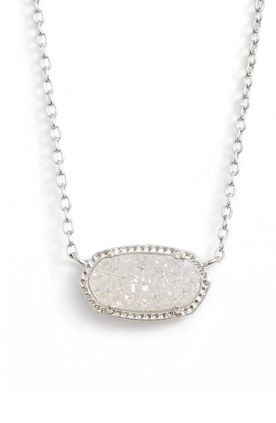 Shop Kendra Scott Elisa Filigree Pendant Necklace In Iridescent Drusy/ Silver