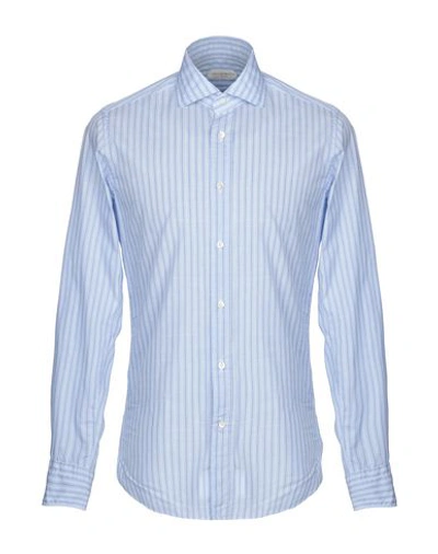 Shop Guglielminotti Striped Shirt In Sky Blue