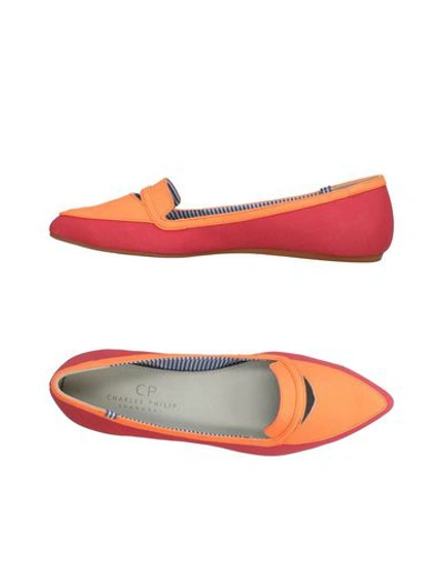Shop Charles Philip Loafers In Coral