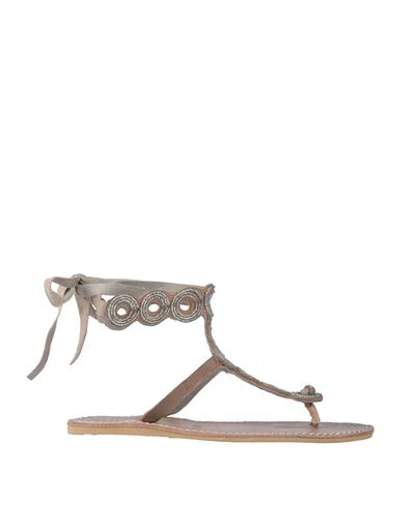 Shop Laidback London Toe Strap Sandals In Light Brown