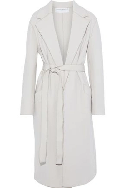 Shop Amanda Wakeley Woman Belted Wool-felt Coat Light Gray