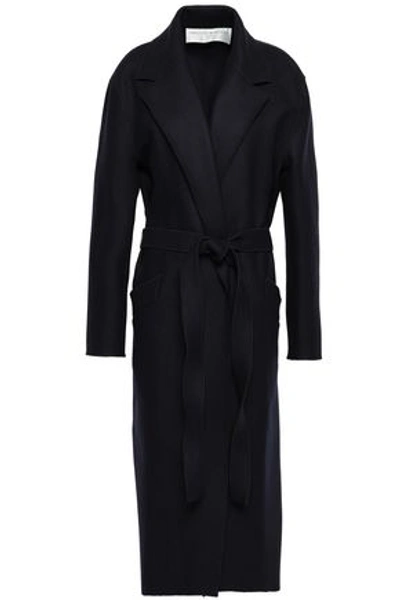 Shop Amanda Wakeley Woman Belted Wool-blend Felt Coat Navy