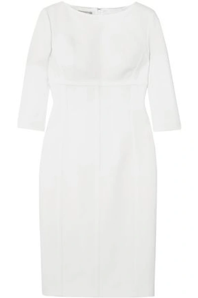 Shop Michael Kors Collection Woman Stretch-wool Dress White