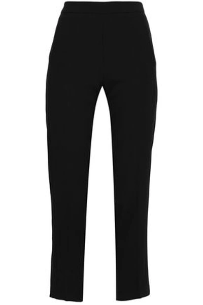 Shop Amanda Wakeley Stretch-crepe Tapered Pants In Black