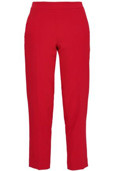 Shop Amanda Wakeley Woman Stretch-crepe Tapered Pants Red