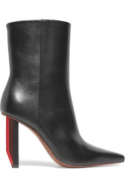 Shop Vetements Woman Pvc-trimmed Leather Ankle Boots Black