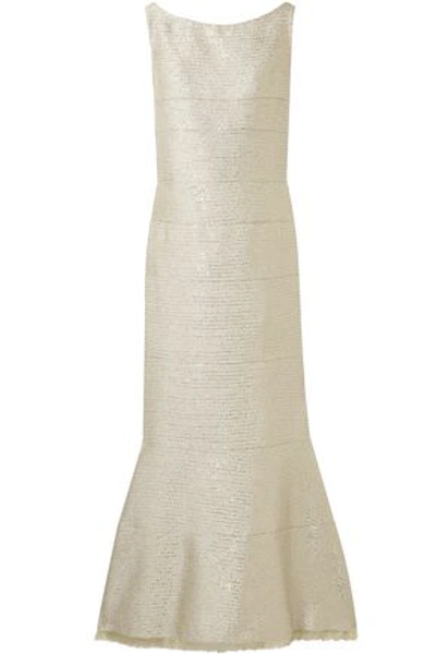 Shop Oscar De La Renta Sequin-embellished Lurex Gown In Gold