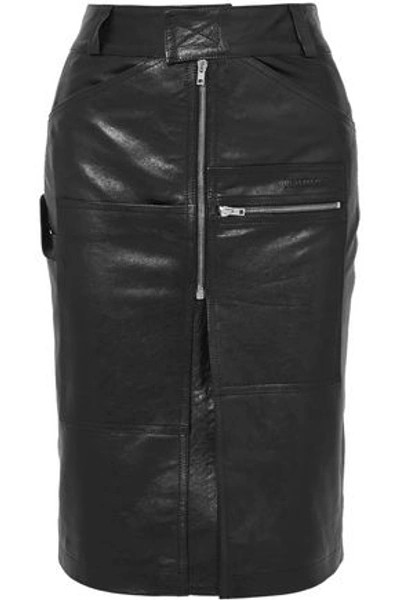 Shop Vetements Woman Leather Skirt Black