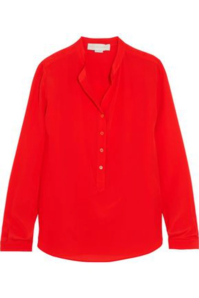 Shop Stella Mccartney Woman Eva Silk Crepe De Chine Top Red