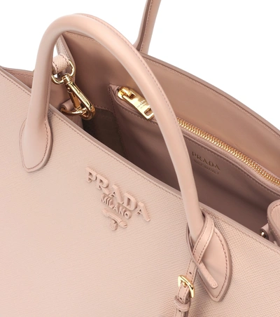 Shop Prada Monochrome Leather Shoulder Bag In Pink