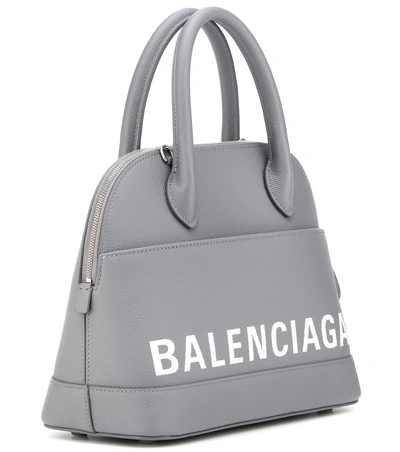 Shop Balenciaga Ville S Leather Tote In Grey