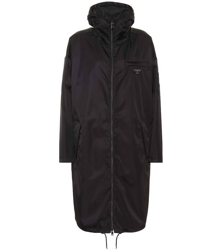 Prada Shell Hooded Coat In Black | ModeSens