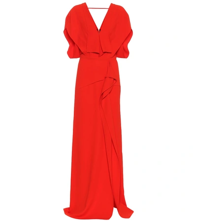 Shop Roland Mouret Lorre Column Gown In Red