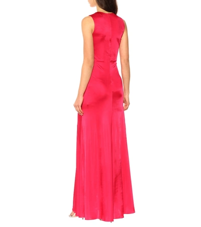 Shop Roberto Cavalli Embellished Gown In Pink