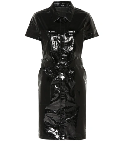 Shop J Brand Lucille Patent Leather Shirt Dress In Black