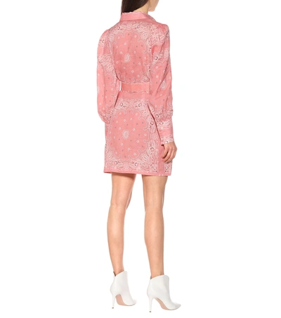 Shop Zimmermann Heathers Printed Linen Minidress In Pink