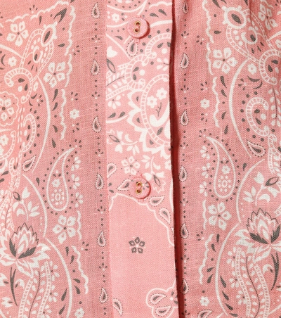 Shop Zimmermann Heathers Printed Linen Minidress In Pink