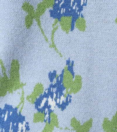 Shop Altuzarra Zannone Cropped Wool Cardigan In Blue