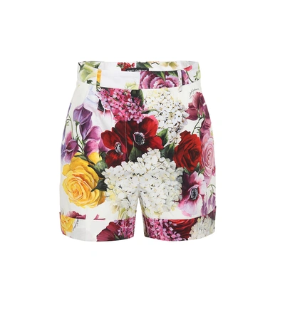 Shop Dolce & Gabbana Floral-printed Cotton Shorts In Multicoloured