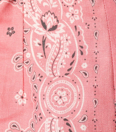 Shop Zimmermann Heathers Paisley Linen Shorts In Pink