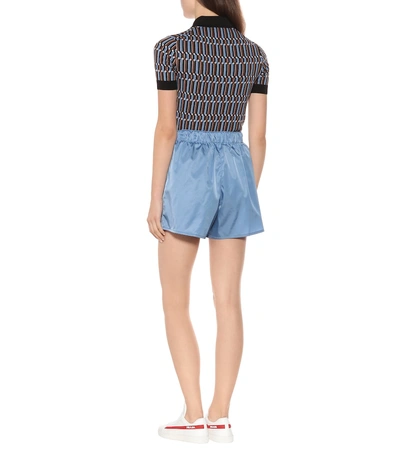 Shop Prada Nylon Shorts In Blue