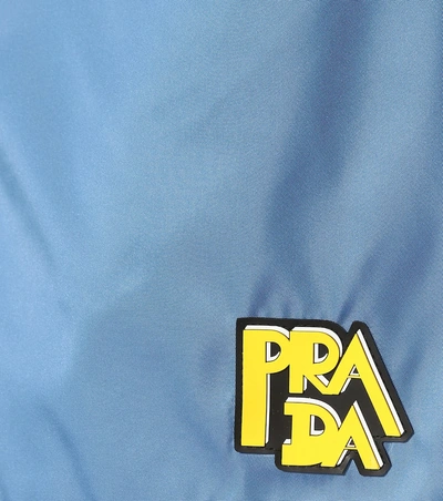 Shop Prada Nylon Shorts In Blue