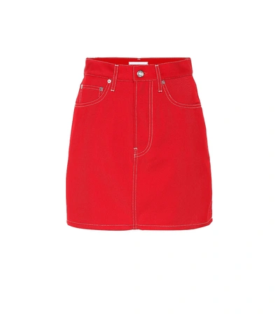 Shop Helmut Lang Denim Miniskirt In Red