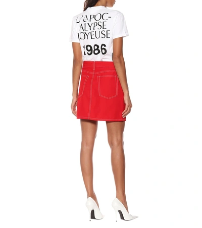 Shop Helmut Lang Denim Miniskirt In Red