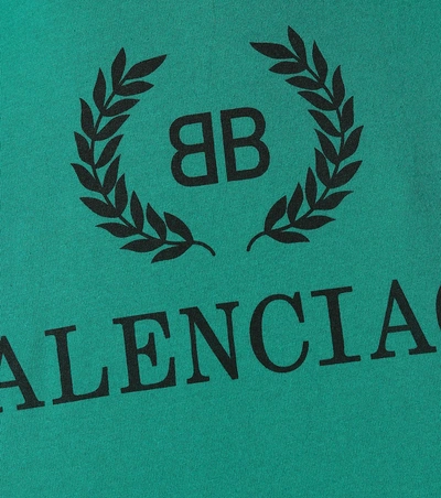 Shop Balenciaga Bb Cotton T-shirt In Green