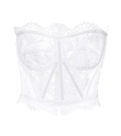 Shop Dolce & Gabbana Cotton Lace Bustier In White