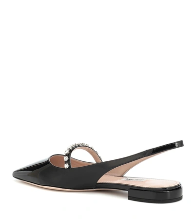 Shop Miu Miu Crystal-embellished Ballet Flats In Black