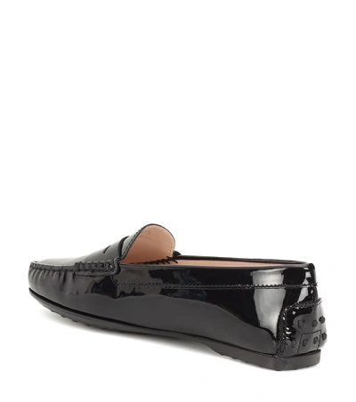 Shop Tod's Gommino Patent Leather Loafers In Black
