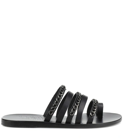 Shop Ancient Greek Sandals Niki Chains Leather Sandals In Black
