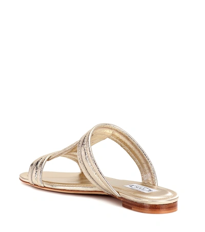 Shop Tod's Metallic Leather Sandals