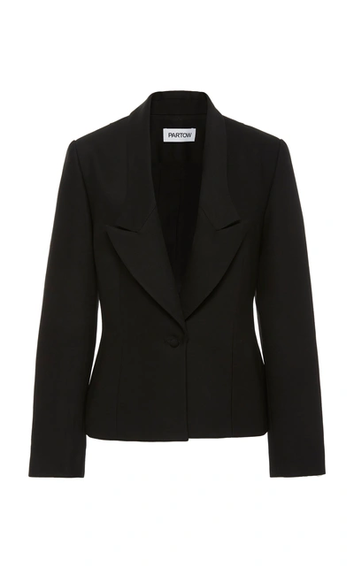 Shop Partow Liev Tailored Wool-blend Blazer In Black