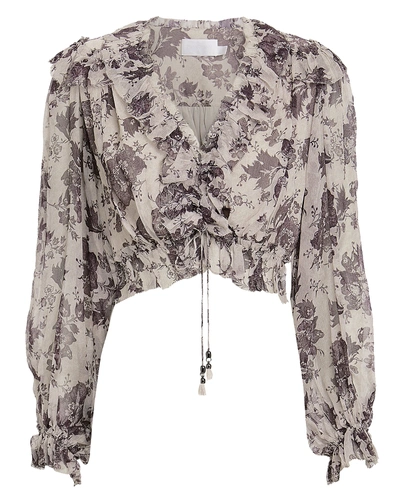 Shop Zimmermann Juno Tie Ruffle Blouse