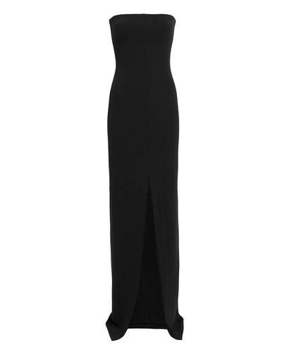 Shop Solace Bysha Black Strapless Gown