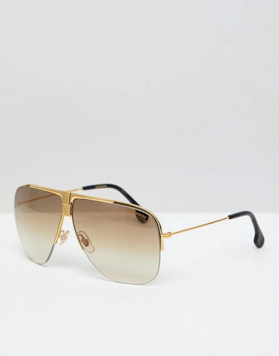 Shop Carrera Pilot Sunglasses In Gold - Gold