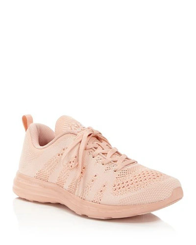 Apl Athletic Propulsion Labs Athletic Propulsion Labs Women's Techloom Pro Knit Low-top Running Sneakers In Pristine/rose Gold