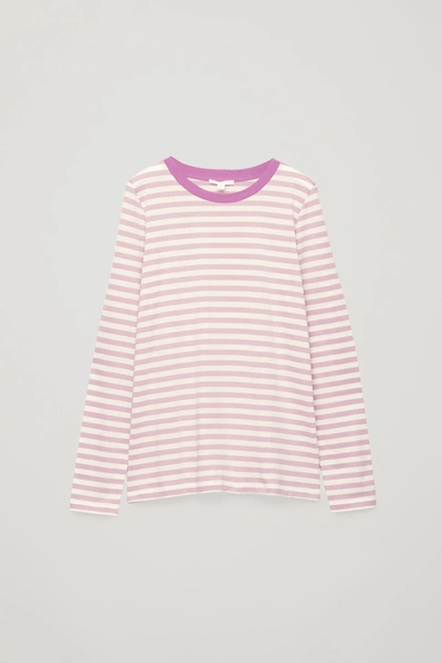 Shop Cos Straight-hem Long-sleeved Top In Pink