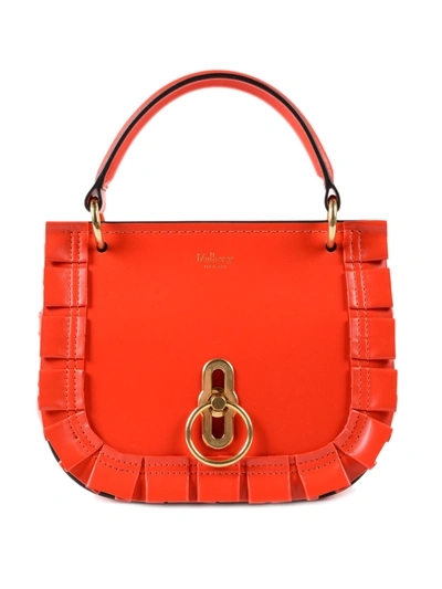 Shop Mulberry Small Amberley Satchel In Llipstick Red