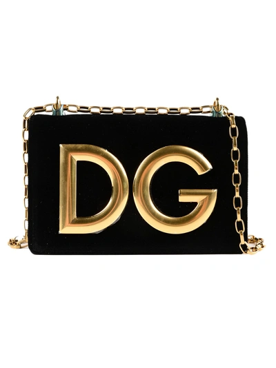 Shop Dolce & Gabbana Dg Logo Plaque Clutch In Nero/nero