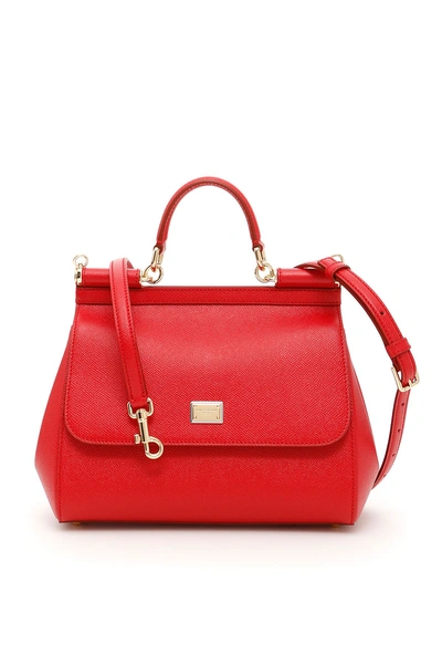 Shop Dolce & Gabbana Medium Sicily Bag In Rosso