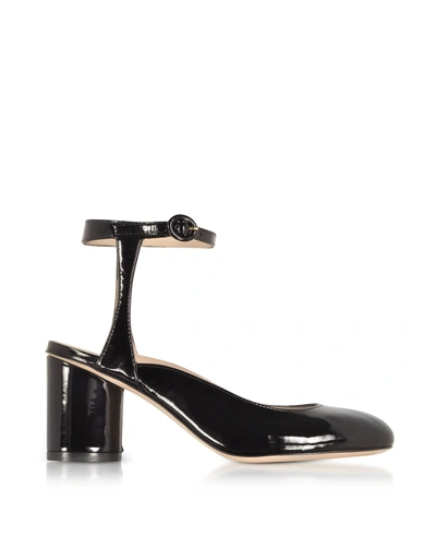 Shop Stuart Weitzman Shape Black Patent Leather Heel Pumps